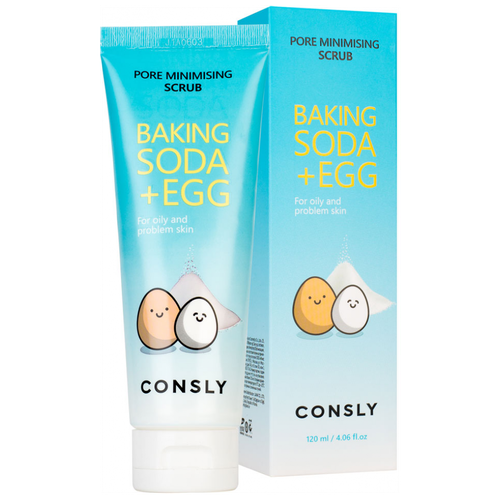 Consly Скраб с содой и яичным белком Baking soda & egg pore, 120 мл скраб для лица consly скраб для лица с содой и яичным белком baking soda