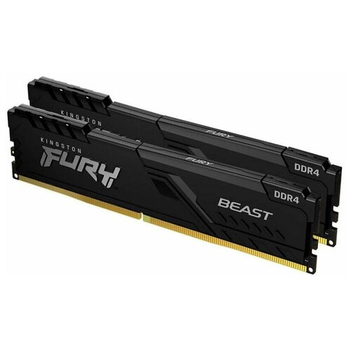 Оперативная память Kingston Fury Beast Black DDR4 DIMM 3200MHz PC-25600 CL16 - 32Gb Kit 2x16Gb KF432C16BBK232 1179100₽
