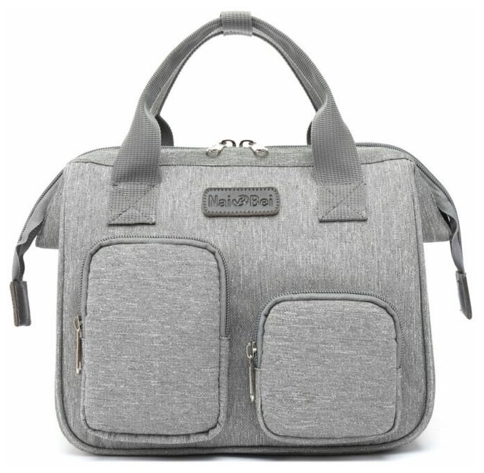 Сумка для мам Dokoclub Grey2 с термо-кармашком, маленькая сумочка на ремне, цвет серый