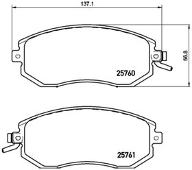 Дисковые тормозные колодки передние NISSHINBO NP7010 для Subaru, Toyota (4 шт.)