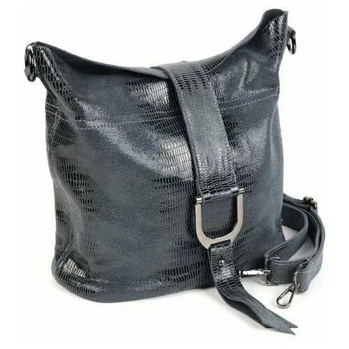 фото Женская кожаная сумка 6012-а238 грей (103393) fuzi house