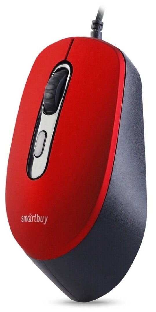 Мышь бесшумная проводная SBM-265 красный