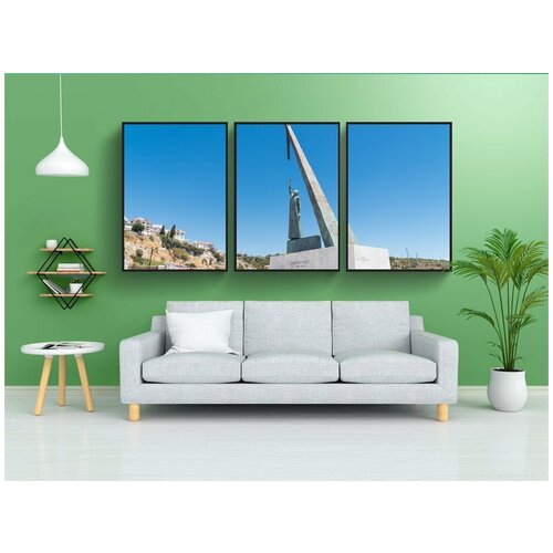 фото Набор модулных постеров для интерьера "статуя, пифагор, математика" 60x90 см. в тубусе, без рамки lotsprints