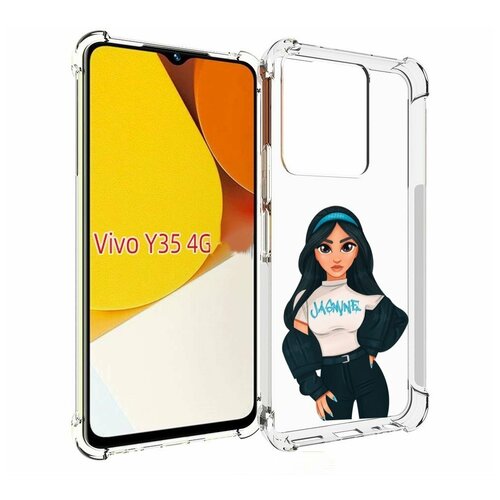 Чехол MyPads жасмин-в-джинсах женский для Vivo Y35 4G 2022 / Vivo Y22 задняя-панель-накладка-бампер