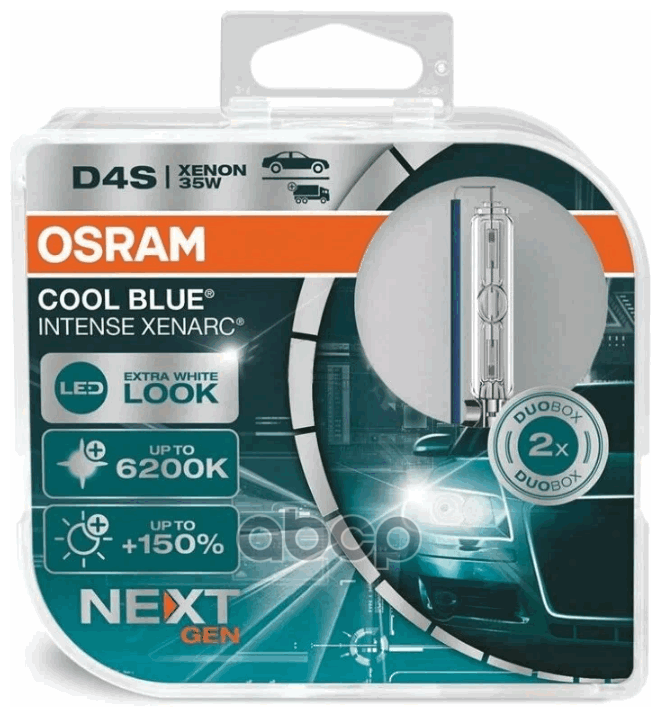 Лампа D4s 35w Xenarc Cool Blue Intense (Next Generation) 6200k, Двойная Коробка Osram арт. 66440CBNHCB