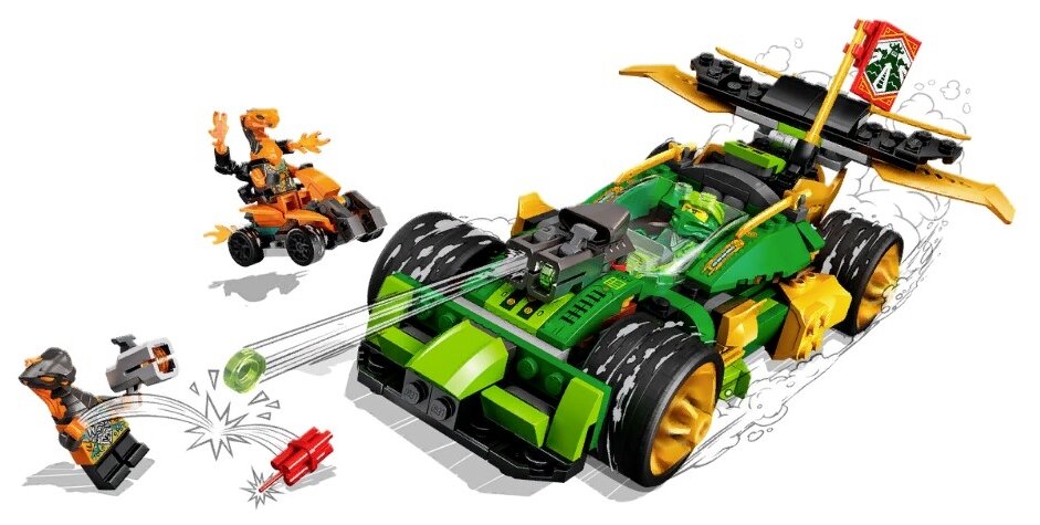 Конструктор Lego Ninjago Гоночный автомобиль ЭВО Ллойда, - фото №9