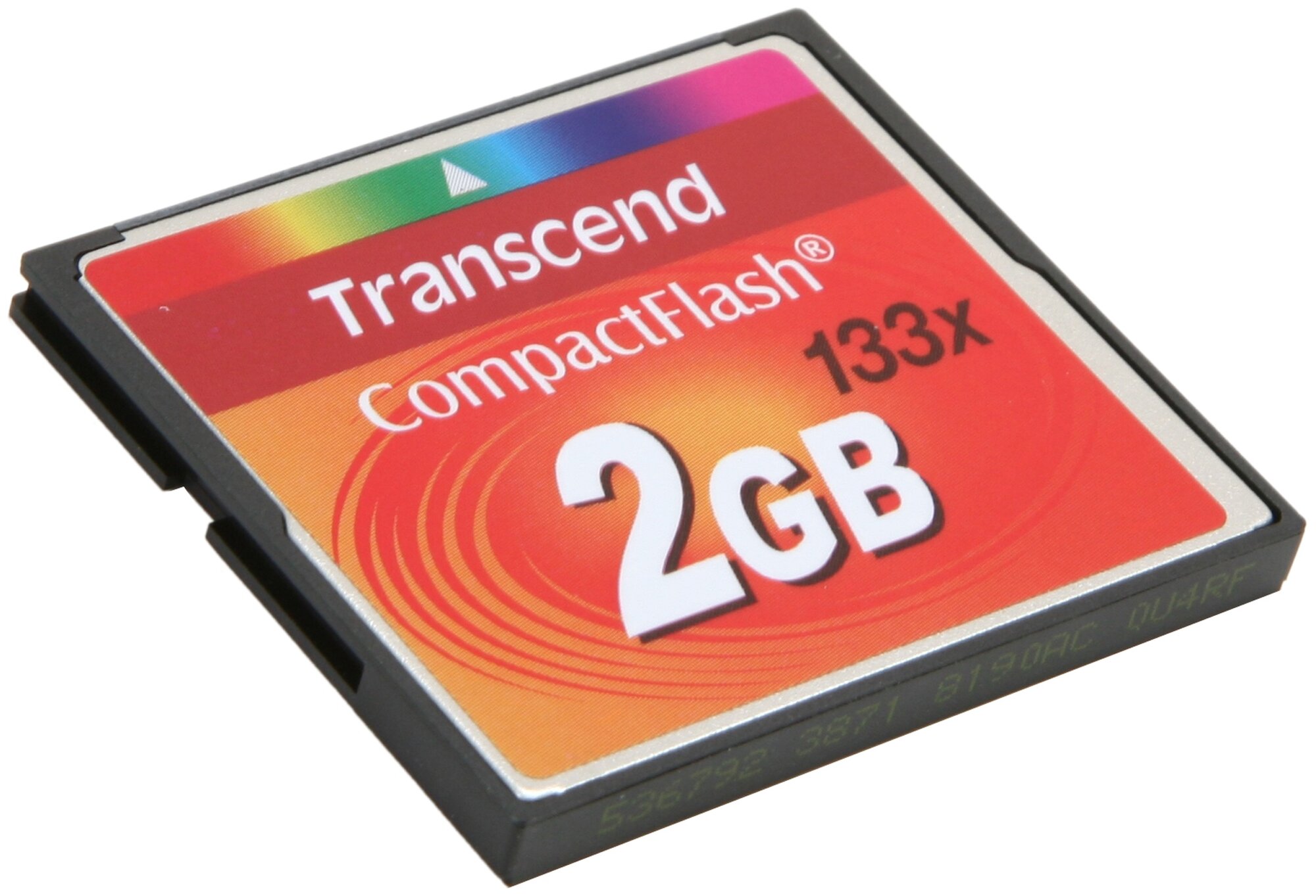 Карта памяти Transcend Compact Flash 2 ГБ, R/W 20/18 МБ/с, 1 шт., черный