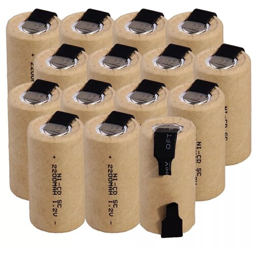 Аккумулятор SC (Ni-CD, 1300mAh, 1.2V) лот из 15ти штук/15 pcs для шуруповёртов 18V