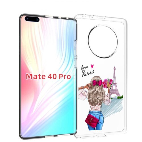 Чехол MyPads Парижанка женский для Huawei Mate 40 Pro (NOH-NX9) задняя-панель-накладка-бампер