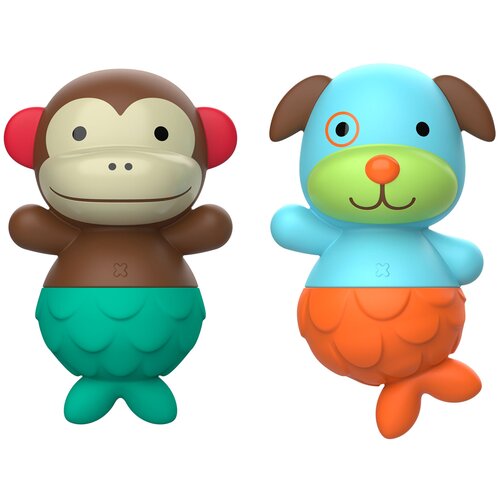 игрушки для ванны skip hop игровой набор для ванной кольцеброс нарвал Игровой набор для ванной Собака и обезьяна Skip Hop