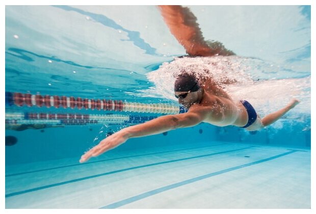 Постер Пловец в бассейне под водой №2 45см. x 30см.