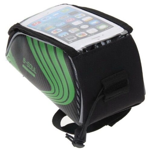 Велосипедная сумка на раму под смартфон B-Soul, 21х9,5х9,5 см, зелёный