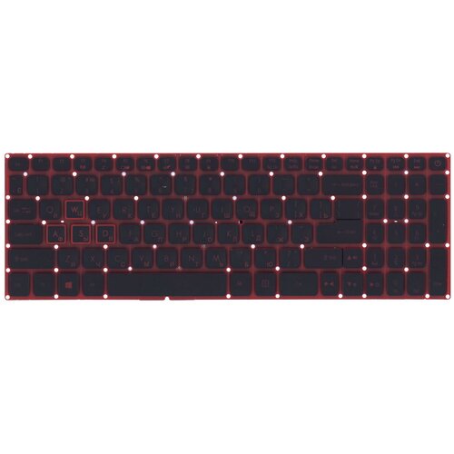 Клавиатура для ноутбука Acer Aspire VN7-593G черная с красной подсветкой 1915₽
