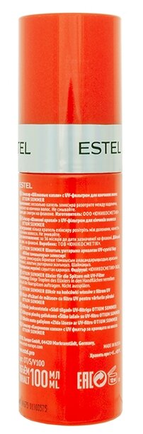 ESTEL Otium Summer Эликсир Шёлковые капли с UV-фильтром для кончиков волос, 100 г, 100 мл, бутылка - фотография № 2