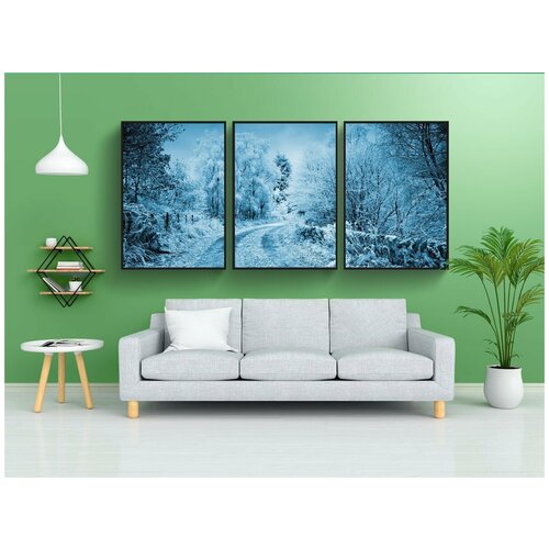 фото Набор модулных постеров для интерьера "зима, мороз, снег" 60x90 см. в тубусе, без рамки lotsprints