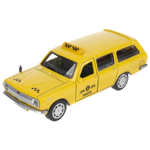 Купить Машина ГАЗ-2402 Волга Такси 12 см желтая металл инерция Технопарк, ТЕХНОПАРК, желтый, пластик/металл