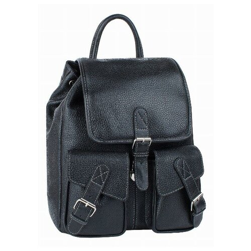 Рюкзак  мессенджер Alliance 1-4757к, натуральная кожа, внутренний карман, черный