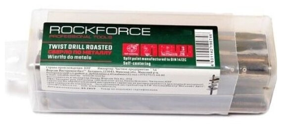 Сверло по металлу Rock Force HSS+Co, 1мм, 10шт
