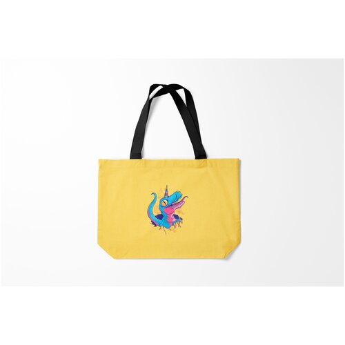 фото Сумка-шоппер / 46х35 см / звери / динозавры динозавр единорог burnettie