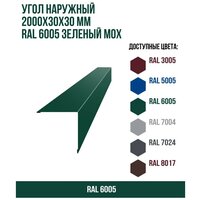 Угол наружный 2000х30ммх30мм RAL 6005 Зеленый мох