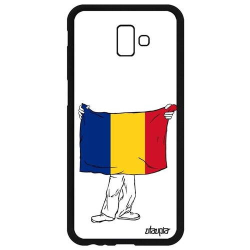 фото Модный чехол для телефона // samsung galaxy j6 plus 2018 // "флаг румынии с руками" дизайн государственный, utaupia, белый