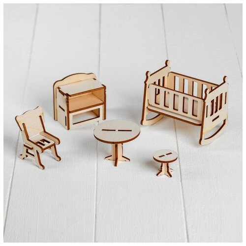 фото Набор деревянной мебели для кукол. конструктор детская теремок