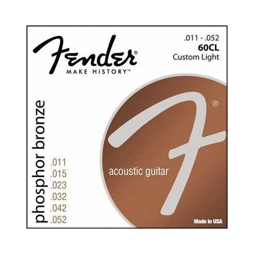 Струны для акустической гитары FENDER STRINGS NEW ACOUSTIC 60CL PH0S BRONZE 11-52