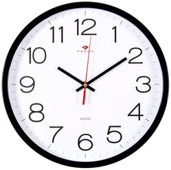 Часы настенные круглые "Классика", 30 см черные Рубин 2362197