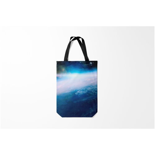 фото Сумка-шоппер / 31х42 см / неоновые принты / космос планета земля s burnettie