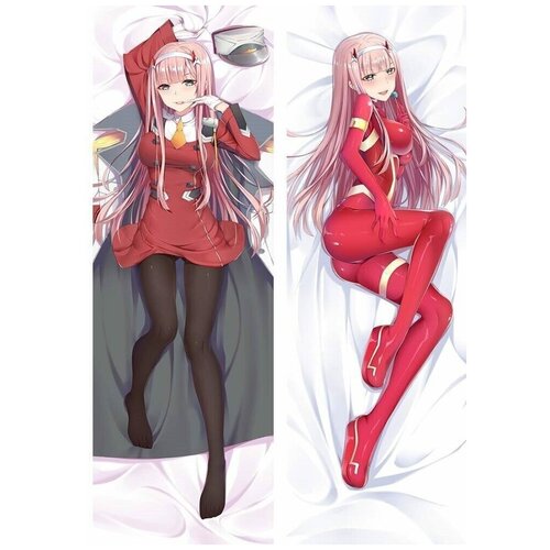 Наволочка для дакимакура / Dakimakura / Код 002 / Zero Two 150х50 см. / без подушки