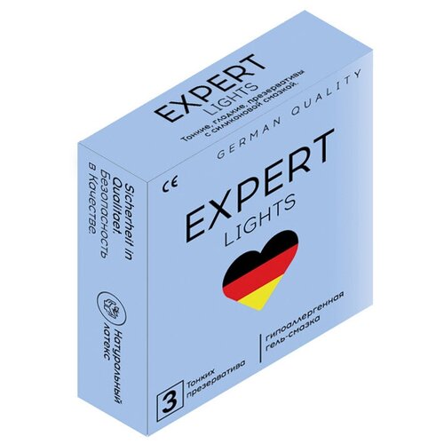 Купить Презервативы EXPERT Lights Germany 24 шт., ультратонкие, голубой, натуральный латекс
