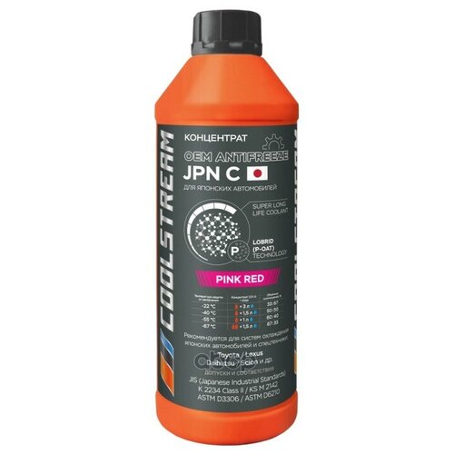 COOLSTREAM CS-011014-C-RD Антифриз CoolStream ANTIFREEZE JPN PINK RED концентр красный Toyota 1,7кг -40°С.