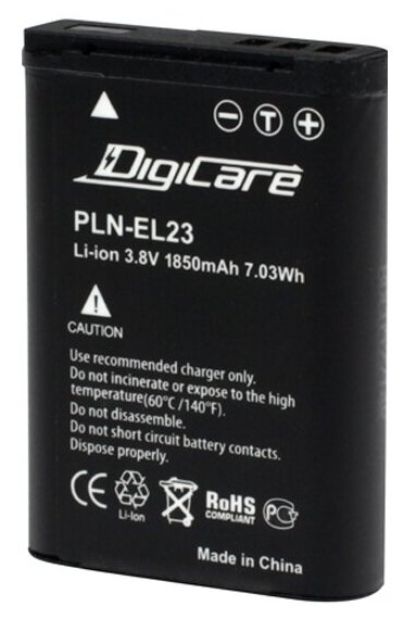 Аккумулятор для фотоаппарата Digicare PLN-EL23 / EN-EL23 для Coolpix S810, P600