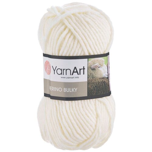 Пряжа для вязания YarnArt 'Merino Bulky' 100гр 100м (30% шерсть, 70% акрил) (502 молочный), 5 мотков