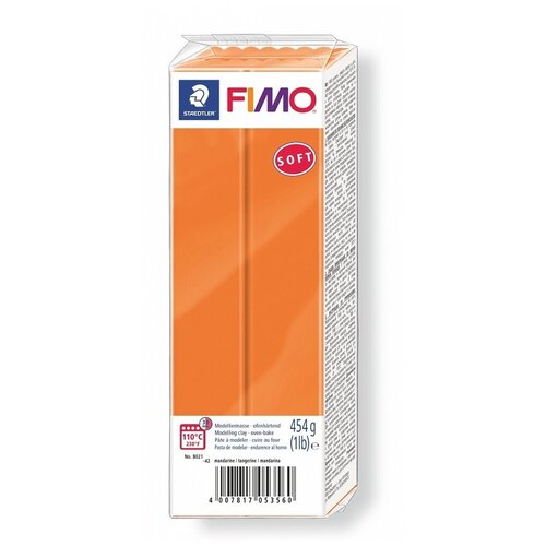 Глина полимерная Fimo Soft, запекаемая, мандарин, 454 г глина полимерная soft запекаемая 454 грамма мандарин