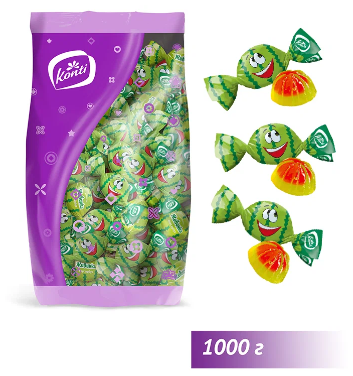 Желейные конфеты "Живинка" вкус арбуз, 1000 г - фотография № 1