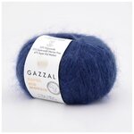 Пряжа Gazzal Super Kid Mohair (Супер Кид Мохер) 64417 синий 31% шерсть мериноса, 47% супер кид мохер, 22% полиамид 25г 237м 6шт - изображение