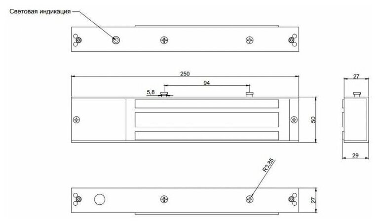 Электромагнитный замок AccordTec ML- 350ALN