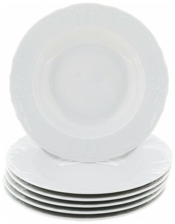 Набор глубоких тарелок Бернадотт недекорированный 6 тарелок, 23 см