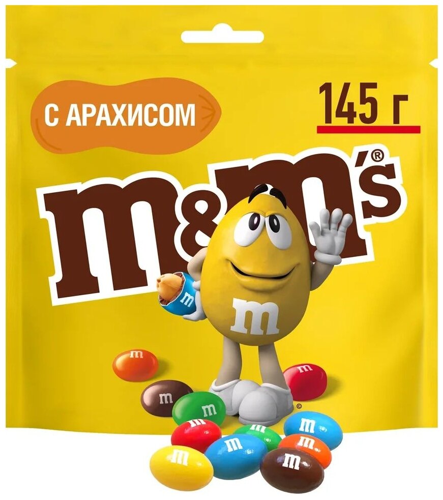 M&M's драже с арахисом и молочным шоколадом, 145г