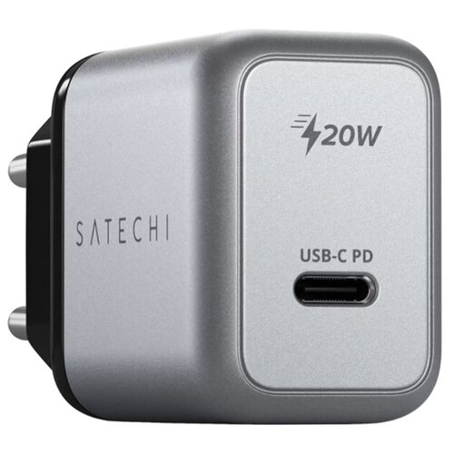 Зарядное устройство Satechi 20W USB-C PD Wall Charger Space Gray ST-UC20WCM-EU сетевое зарядное устройство deppa usb c usb a pd 3 0 каб usb c lightning mfi белый