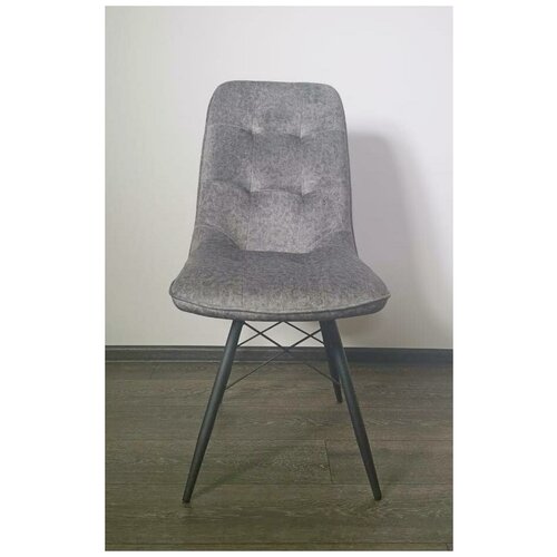 фото Evita/стул/стул бордо ткань лама04 серая, ноги черные /стул на металлических ножках/велюр/кресло на кухню/мягкий стул