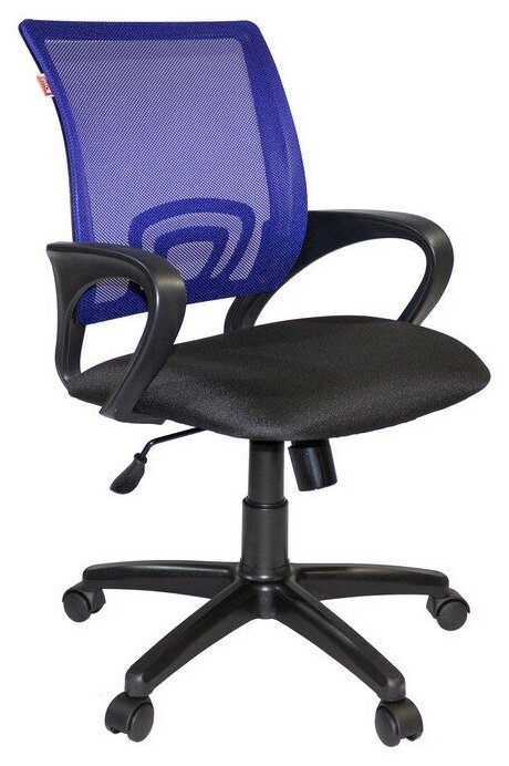 Кресло VT_EChair-304 TC Net ткань черн/сетка синяя пластик