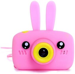 Фотоаппарат детский цифровой зайчик розовый / фотокамера для детей