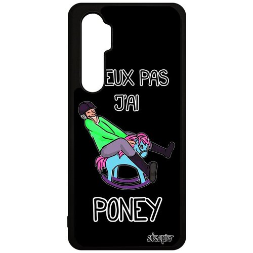 фото Защитный чехол на телефон // xiaomi mi note 10 lite // "не могу - у меня пони!" принт надпись, utaupia, черный