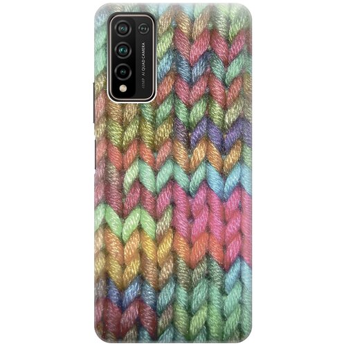 фото Силиконовый чехол на honor 10x lite / хонор 10х лайт с принтом "разноцветная вязка gosso