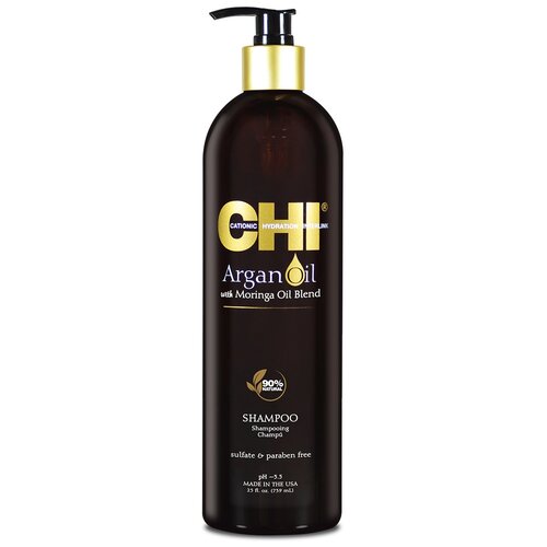 CHI шампунь Argan Oil Plus Moringa Oil, 739 мл chi восстанавливающий кондиционер с экстрактом масла арганы и дерева моринга conditioner 355 мл chi argan oil