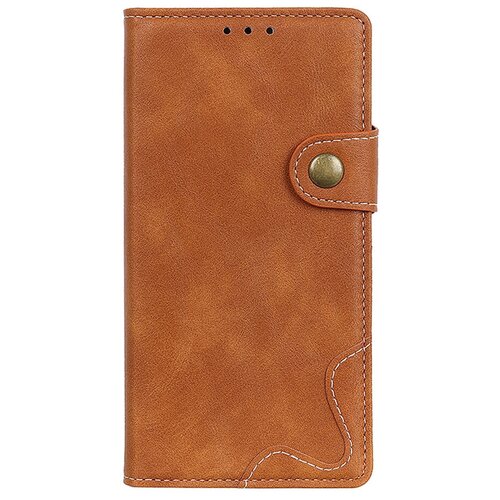 фото Чехол-книжка mypads для samsung galaxy a02 sm-a022 (2021) / samsung galaxy m02 (2021) из качественной натуральной мраморной кожи буйвола прошитый элегантной прострочкой с застёжкой и визитницей ретро коричневый