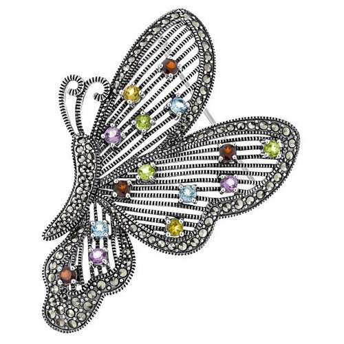 Брошь ALEXANDRE VASSILIEV, серебро, 925 проба, топаз