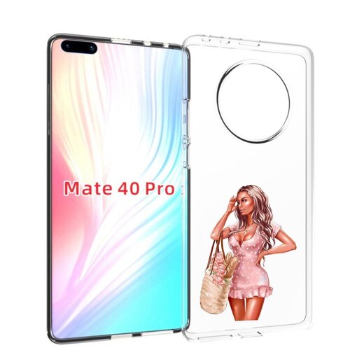 Чехол MyPads Девушка-в-мини-платье женский для Huawei Mate 40 Pro (NOH-NX9) задняя-панель-накладка-бампер